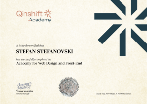 diploma za Web Design and Front-End - QA Diploma